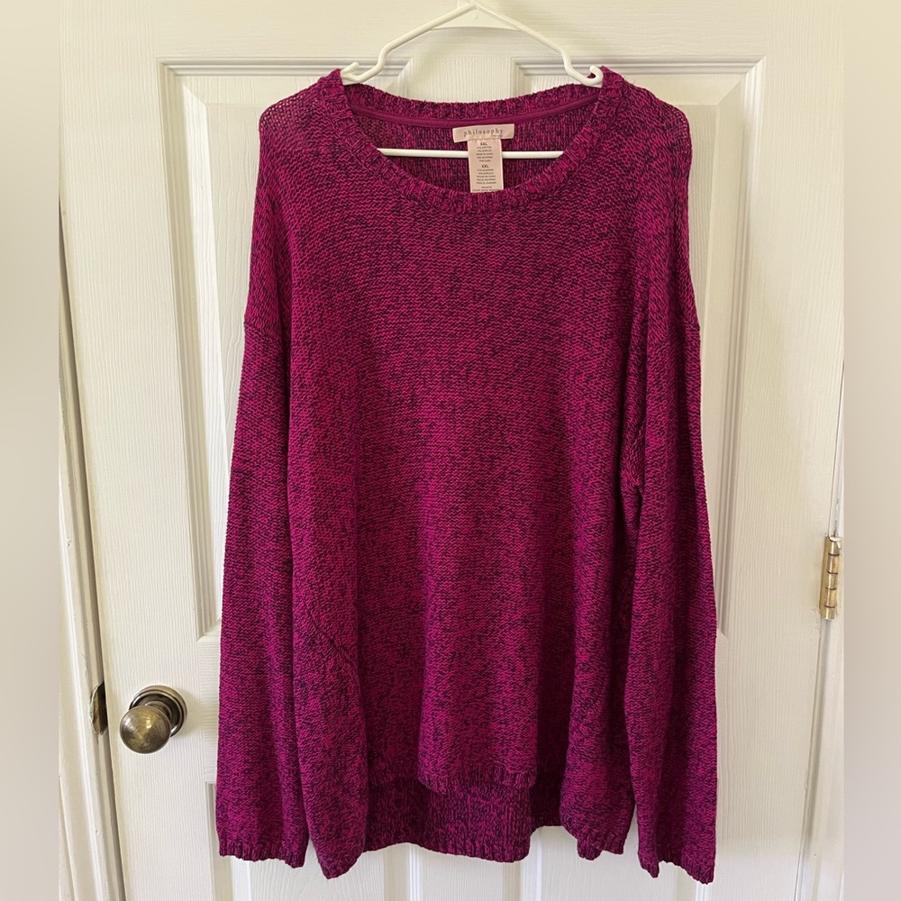 Philosophy Fuchsia Heathered Crewneck Sweater